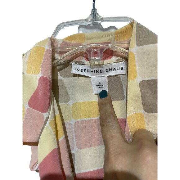 Vintage Josephine Chaus Women's Button Down Shirt Silk Blend Multicolor Size 8 - Picture 4 of 6